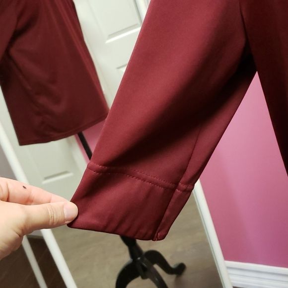 Career ❤🖤❤ Elements Wine Red 2 Piece Shirt Blouse Top - Picture 8 of 13